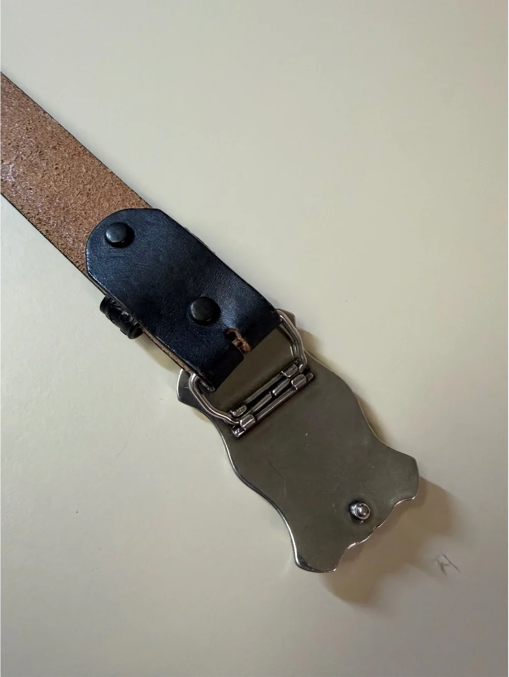 Tony Lama Black Leather Belt with Decorative Longhorn Buckle Boys Size 8